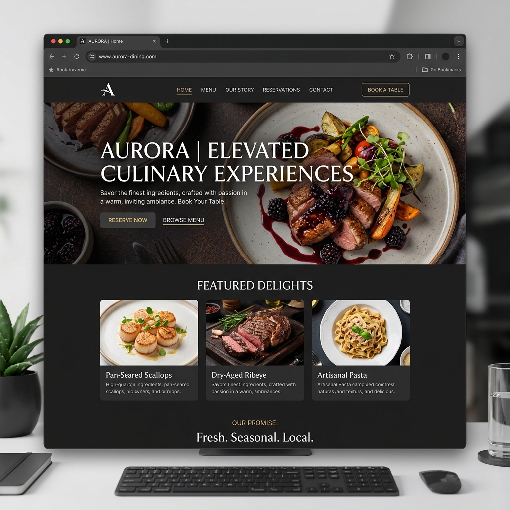 Restaurante Moderno Website Mockup